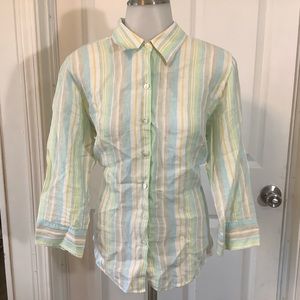 L.L. Bean long sleeve t shirt size Medium color pastels.
